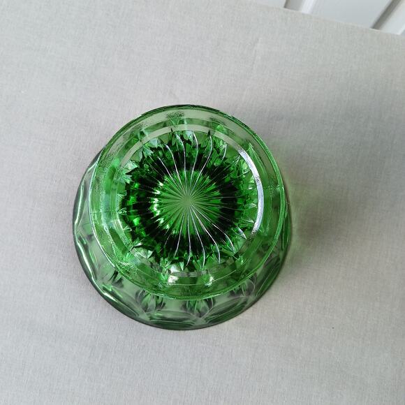 Anchor Hocking Emerald Green Glass Footed Bowl 4"x6" vintage MCM - Picture 6 of 8